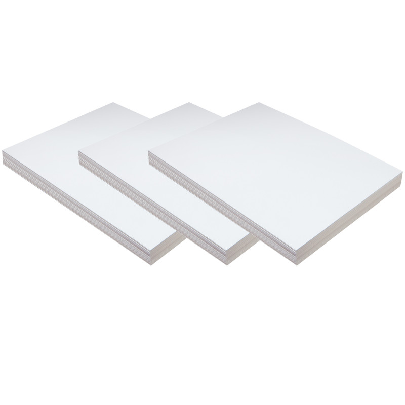 Medium Weight Tagboard, White, 9'' x 12'', 100 Sheets Per Pack, 3 Packs