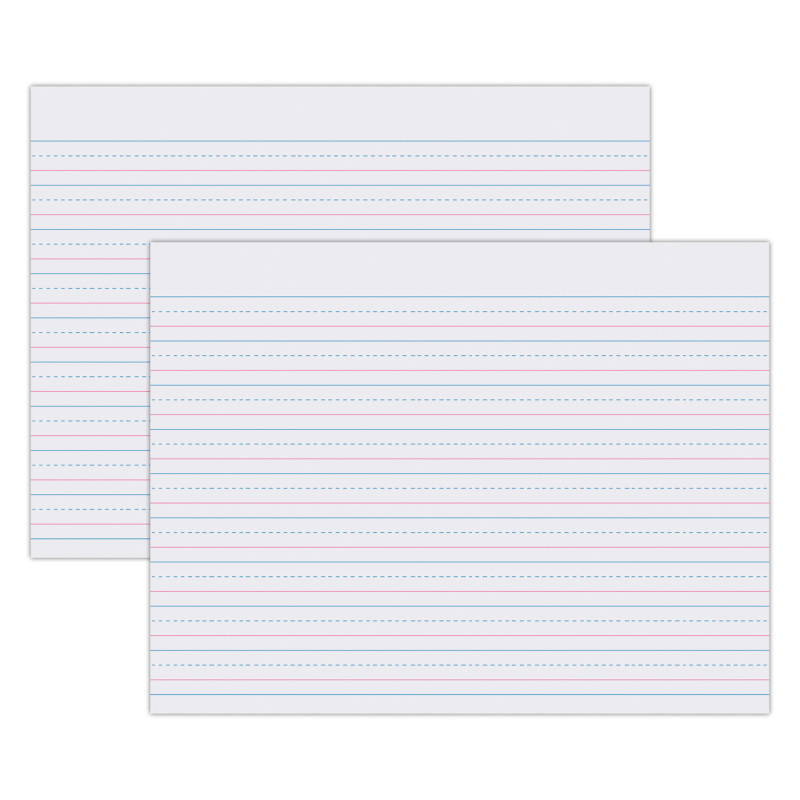 Sulphite Handwriting Paper, Dotted Midline, Grade 2, 1/2'' x 1/4'' x 1/4'' Ruled Long, 10-1/2'' x 8'', , 500 Sheets Per Pack, 2 Packs