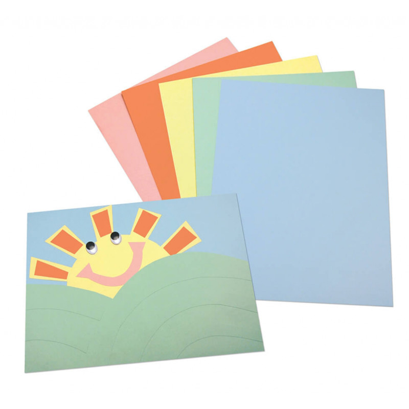 Pastel Tagboard, 5 Assorted Colors, 9'' x 12'', 100 Sheets