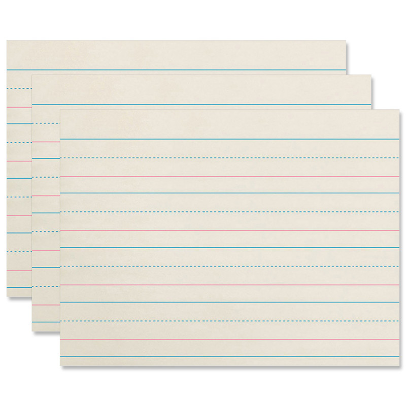 Newsprint Handwriting Paper, Dotted Midline, Grades Pre-K & K, 1-1/8'' x 9/16'' x 9/16'' Ruled Long, 10-1/2'' x 8'', 500 Sheets Per Pack, 3 Packs