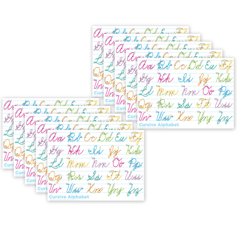 Smart Poly PosterMat Pals Space Savers, 13'' x 9-1/2'', Traditional Cursive, Pack of 10