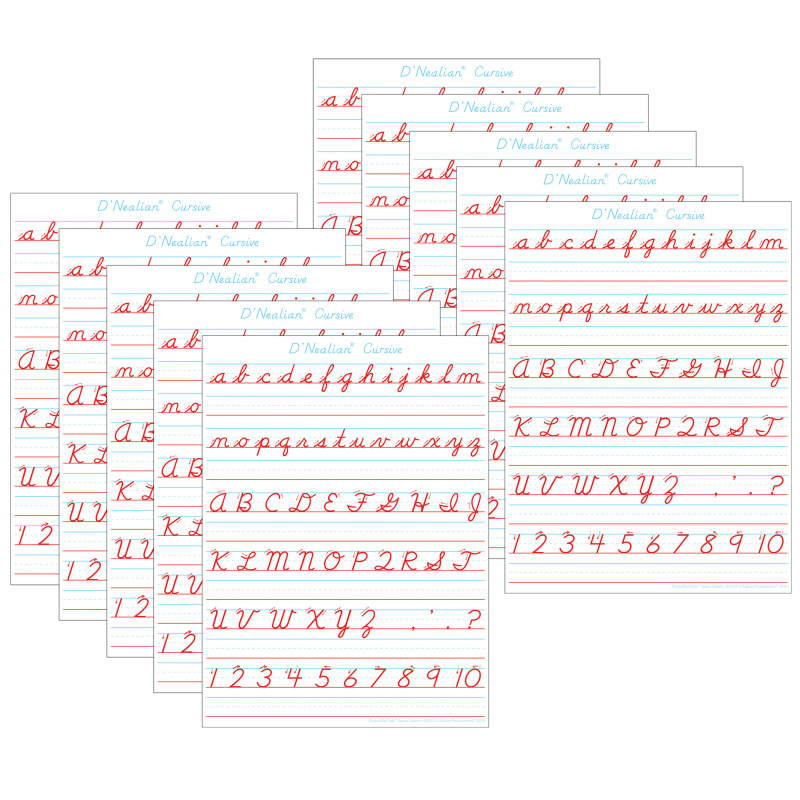 Smart Poly PosterMat Pals Space Savers, 13'' x 9-1/2'', D'Nealian Cursive, Pack of 10