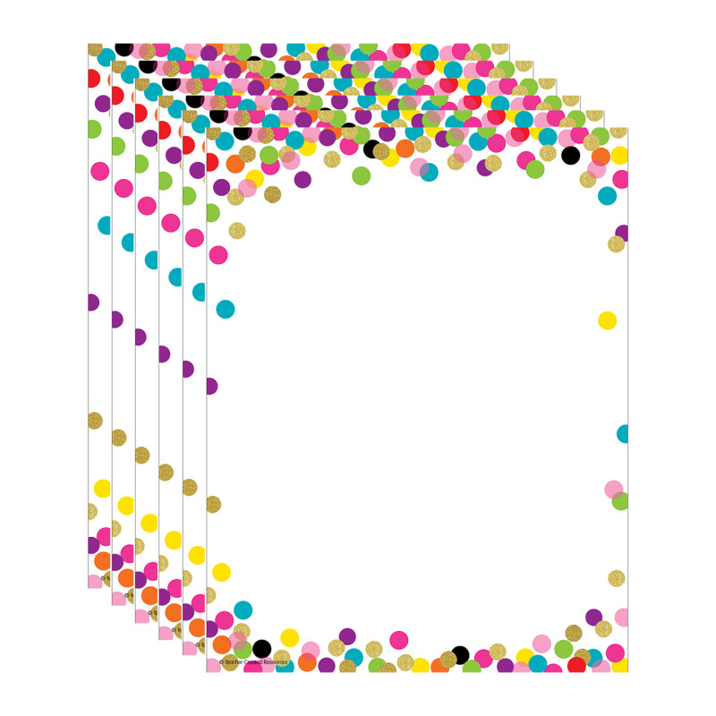Confetti Computer Paper, .5'' x 11'', 50 Sheets Per Pack, 6 Packs