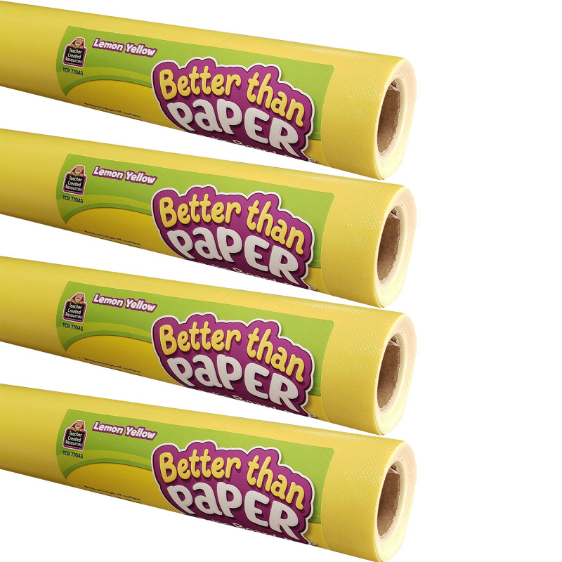 Better Than Paper Bulletin Board Roll, 4' x 12', Lemon Yellow, Pack of 4