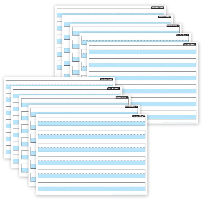 Smart Poly PosterMat Pals Space Savers, 13'' x 9-1/2'', 1'' Handwriting Highlighted Blue, Pack of 10