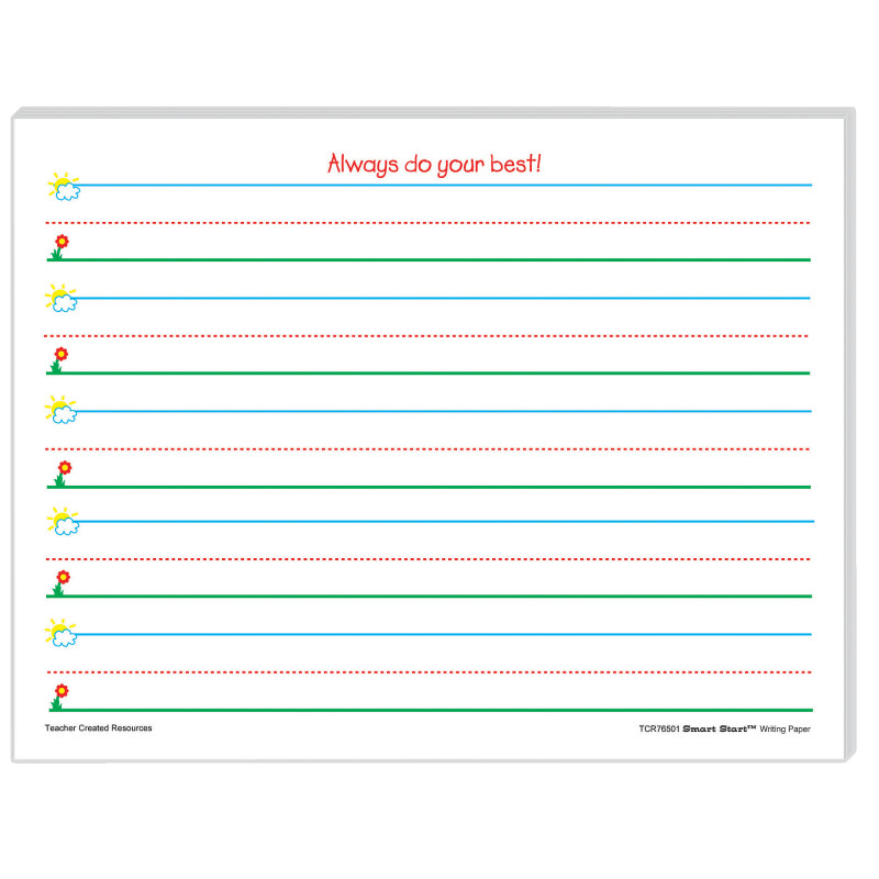 Smart Start K-1 Writing Paper: 100 Sheets