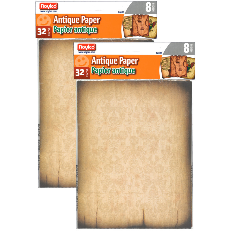 Antique Paper, 8-1/2'' x 11'', 32 Sheets Per Pack, 2 Packs