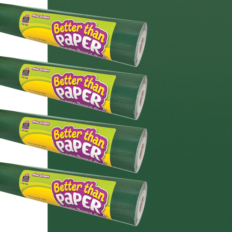 Better Than Paper Bulletin Board Roll, 4' x 12', Pine Green, 4-Pack