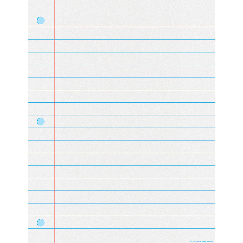 Notebook Paper Write-On/Wipe-Off Chart