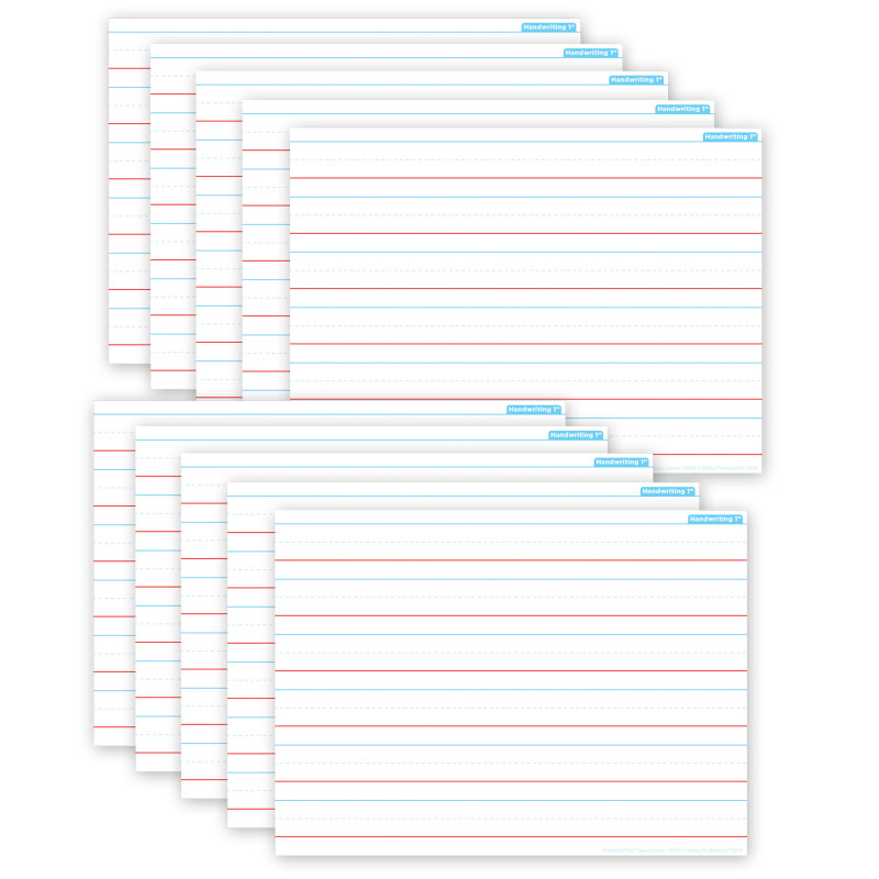 Smart Poly PosterMat Pals Space Savers, 13'' x 9-1/2'', Handwriting 1'', Pack of 10