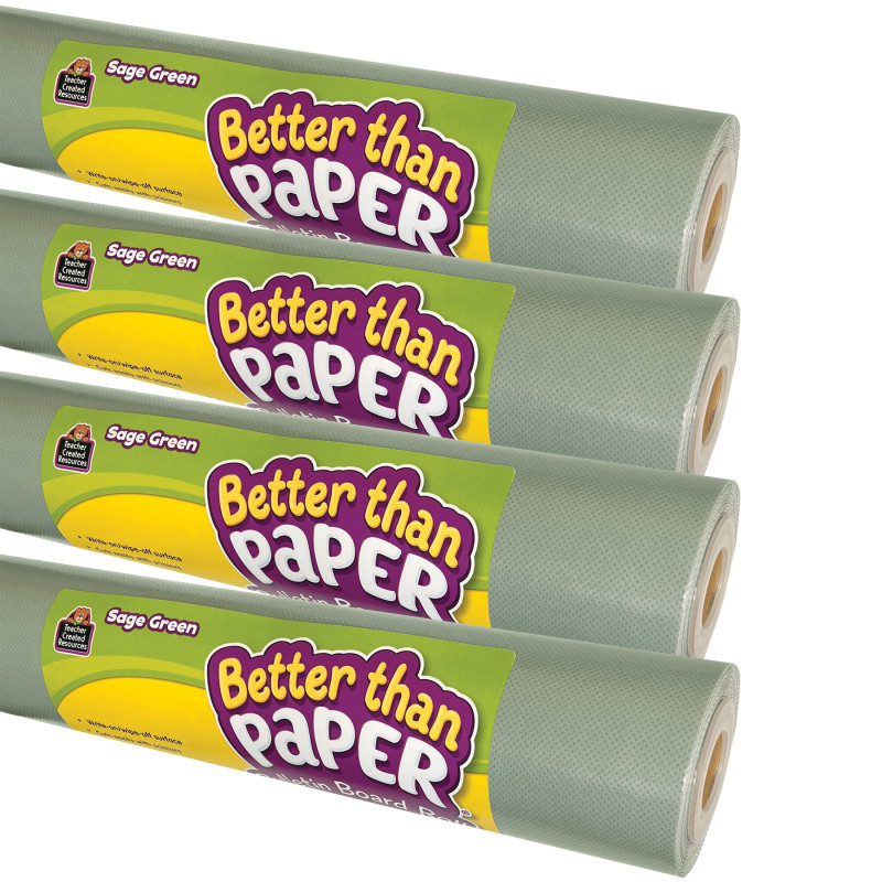 Better Than Paper Bulletin Board Roll, Sage Green, 4-Pack