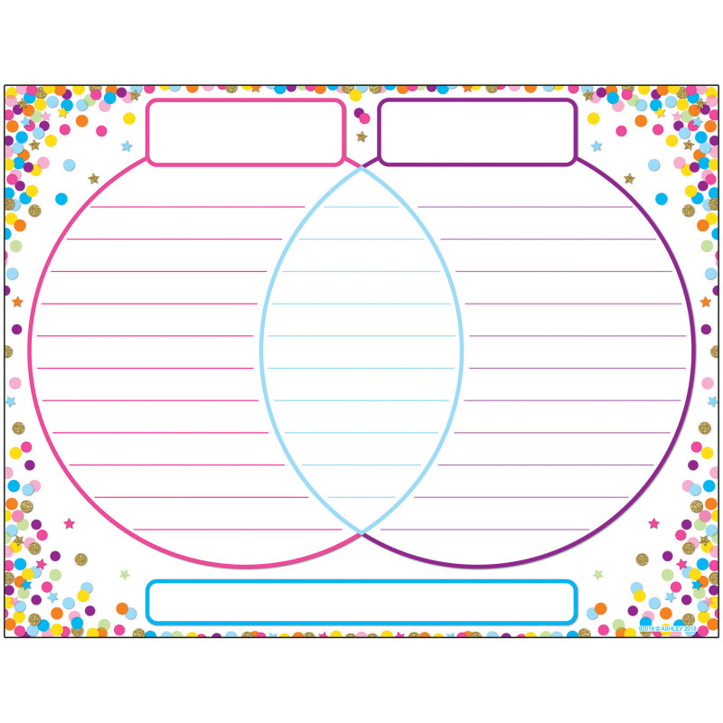 Smart Poly Confetti Venn Diagram Chart, Dry-Erase Surface, 17'' x 22''
