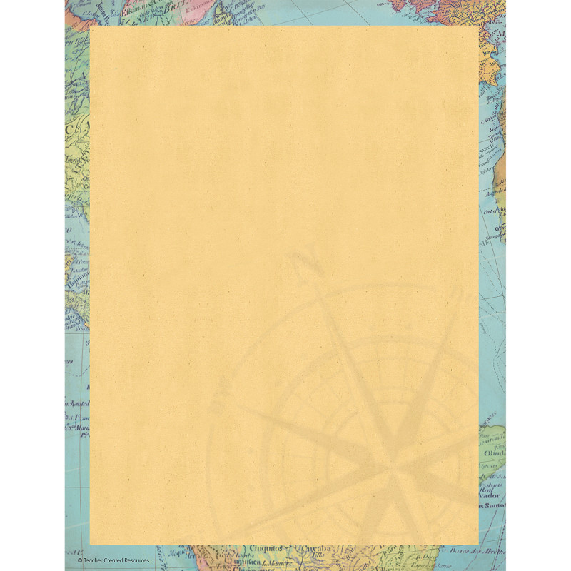 Travel the Map Computer Paper, .5'' x 11'', 50 Sheets