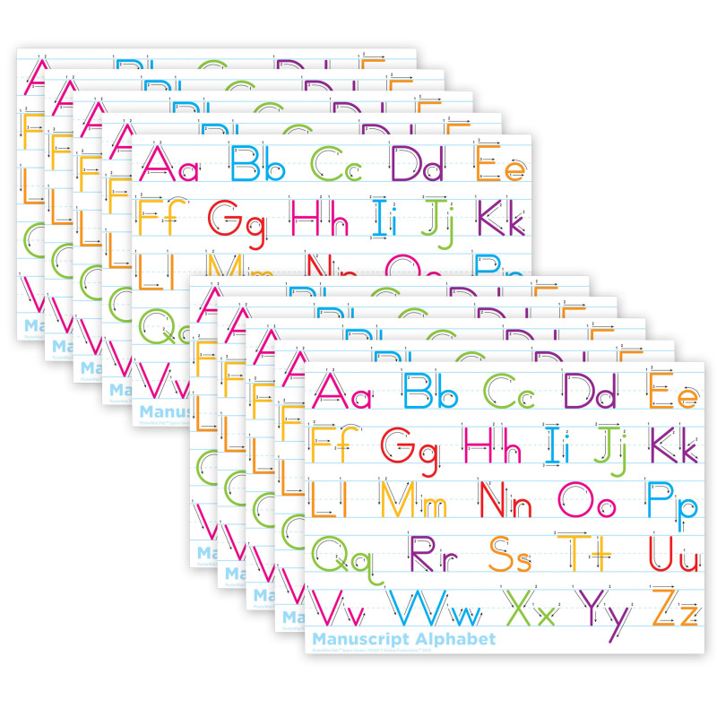 Smart Poly PosterMat Pals Space Savers, 13'' x 9-1/2'', Traditional Manuscript, Pack of 10