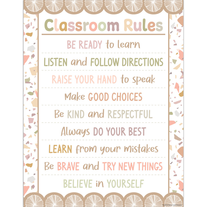 Terrazzo Tones Class Rules Chart, 17'' x 22''
