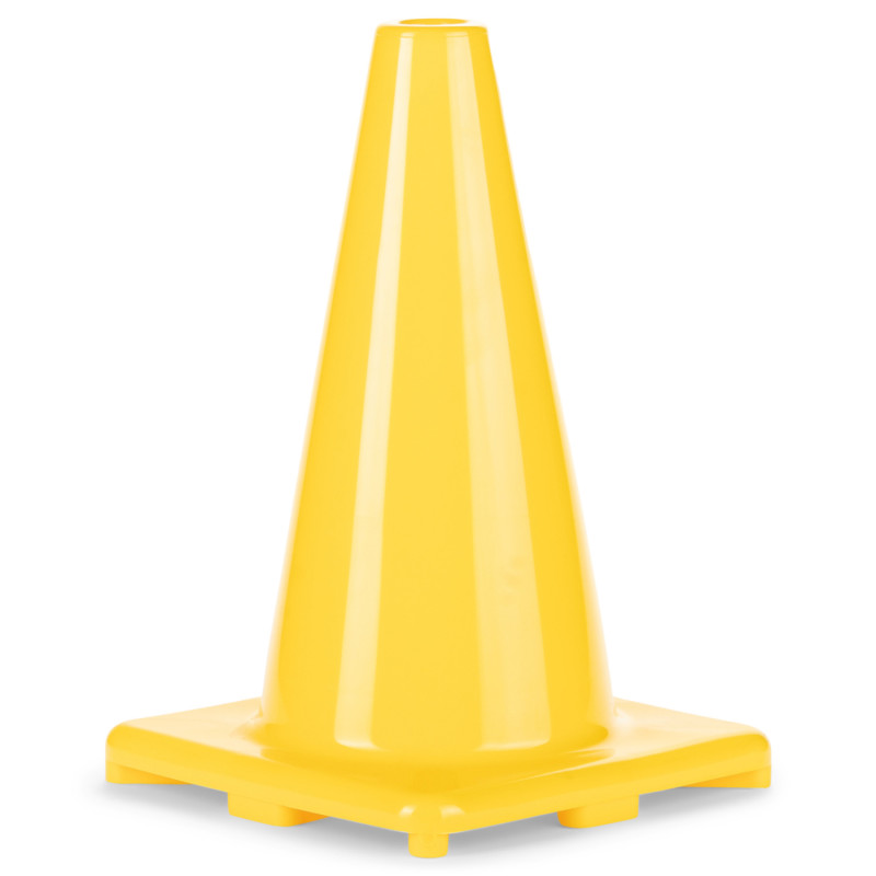 Hi-Visibility Flexible Vinyl Cone, weighted, 12'', Yellow