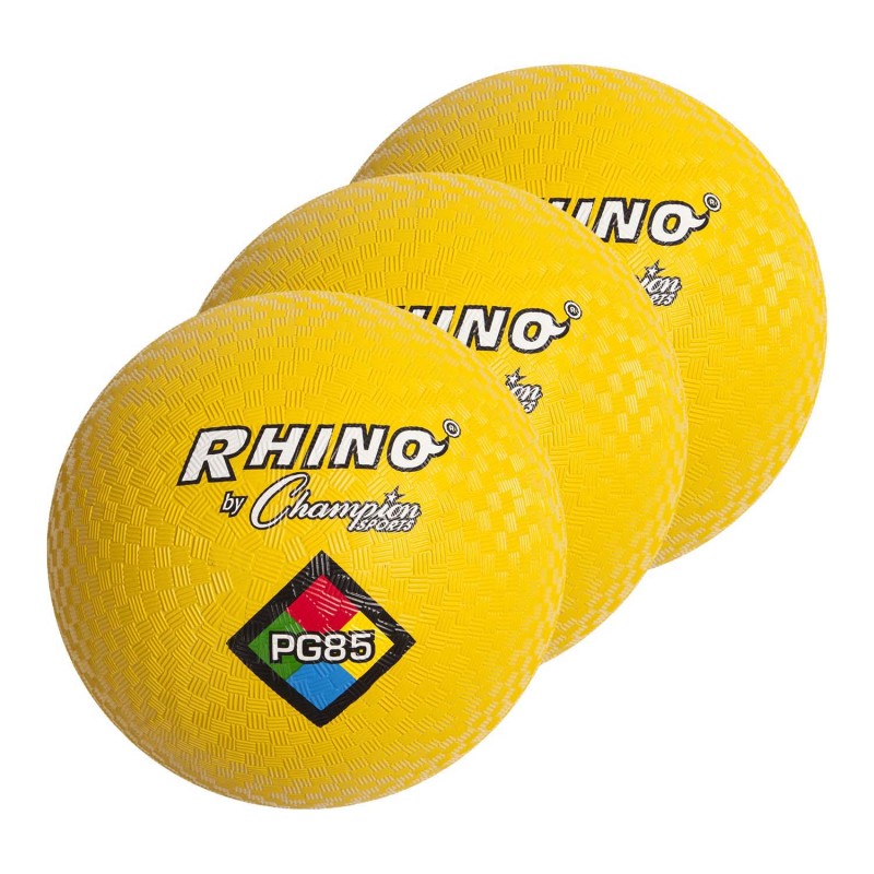 Playground Ball, 8-1/2'', Yellow, Pack of 3
