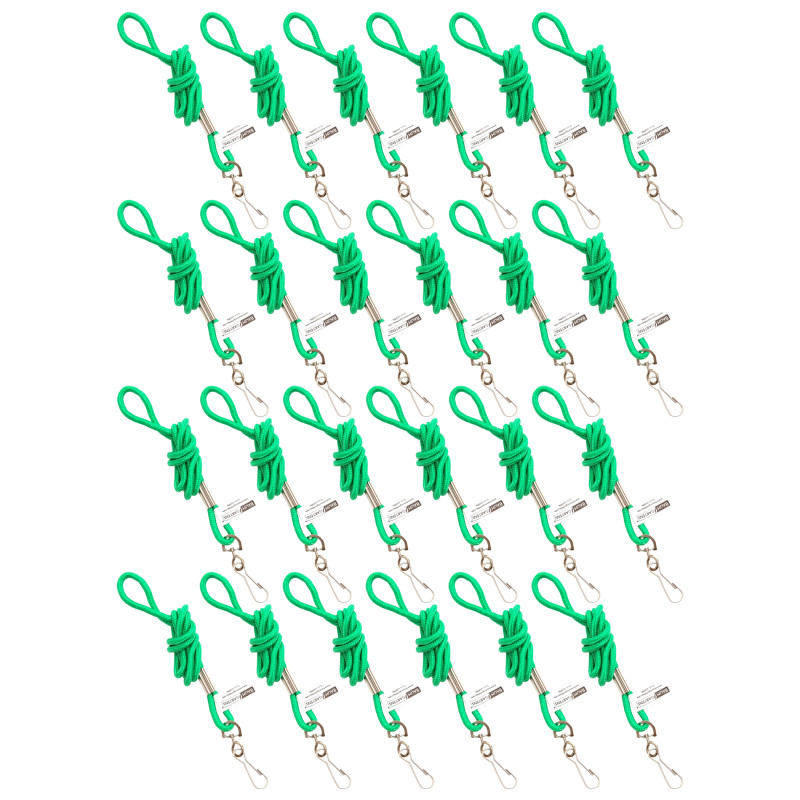 Standard Lanyard Hook Rope Style, Green, Pack of 24
