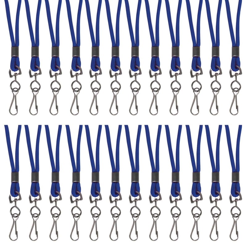 Standard Lanyard, Blue, Swivel Hook, Pack of 24