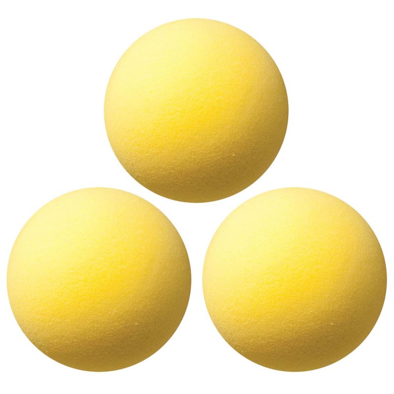 Uncoated Regular Density Foam Ball, 7'', Yellow, Pack of 3