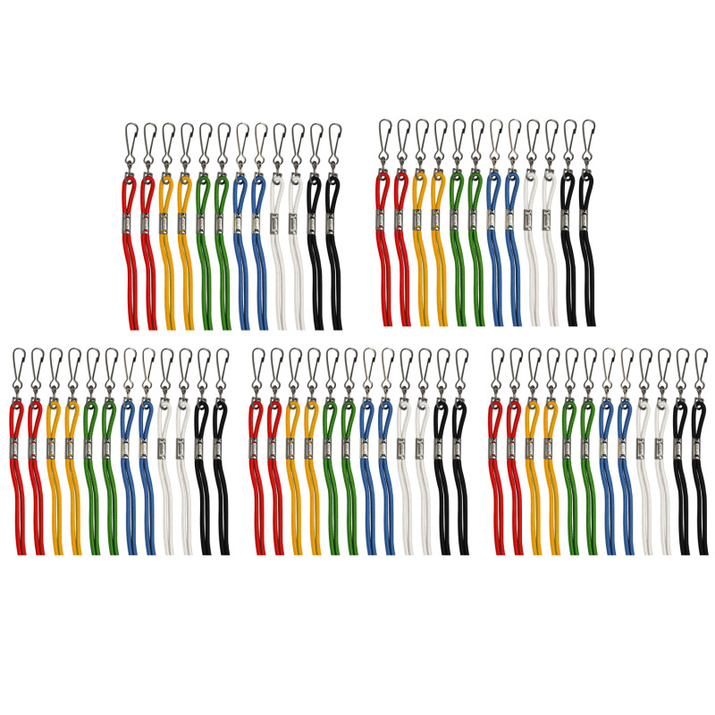 Lanyards, Assorted Colors, 12 Per Pack, 5 Packs