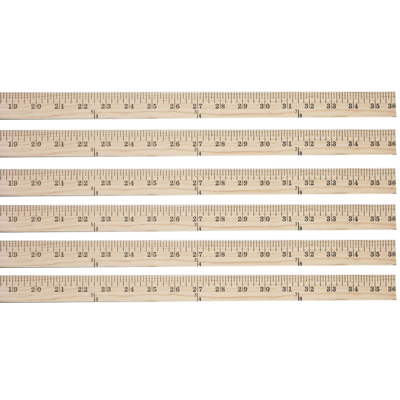 Wood Yardstick, 36'', Pack of 6