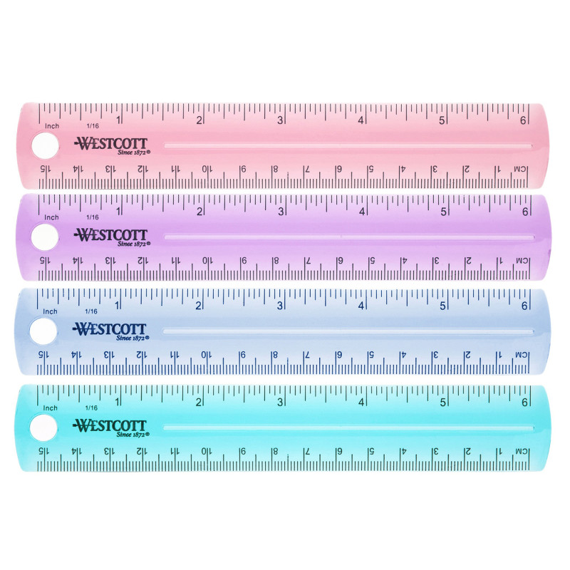 6'' Plastic Ruler, Assorted Colors (No Color Choice)