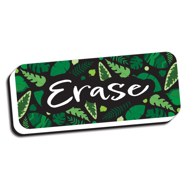 Magnetic Whiteboard Eraser, Greenery with Erase, 2'' x 5''