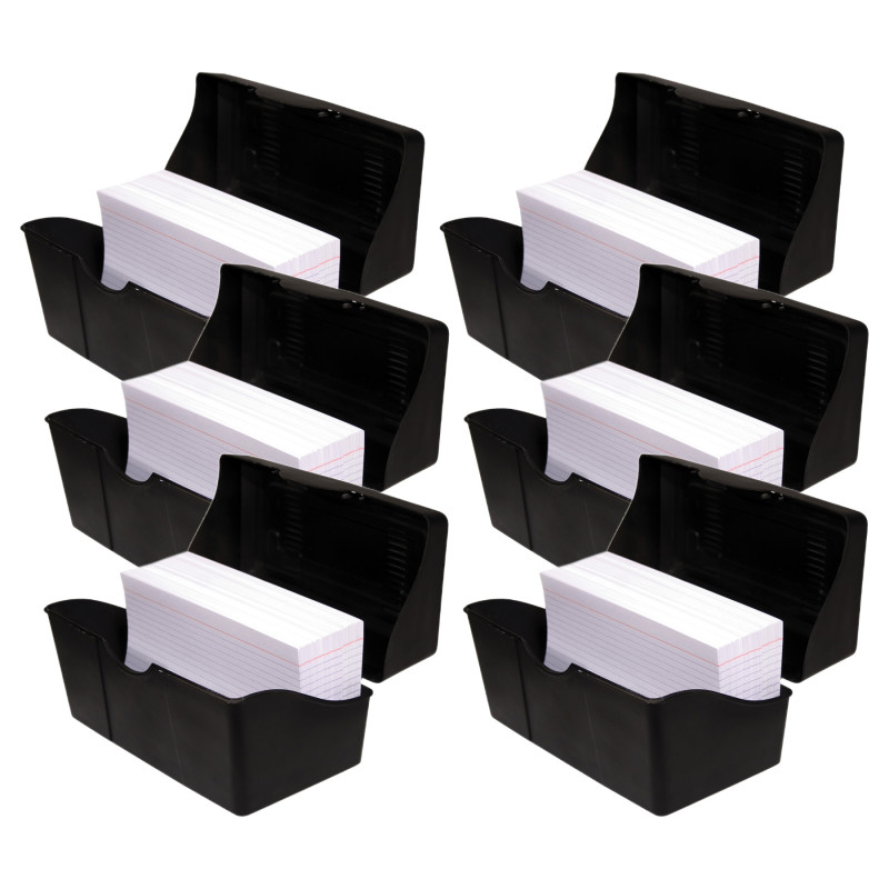 Black Index Card Holder, 4'' x 6'', Pack of 6