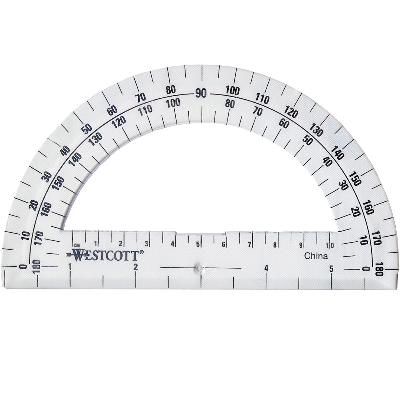 Protractor 6'', 180 degree, Clear
