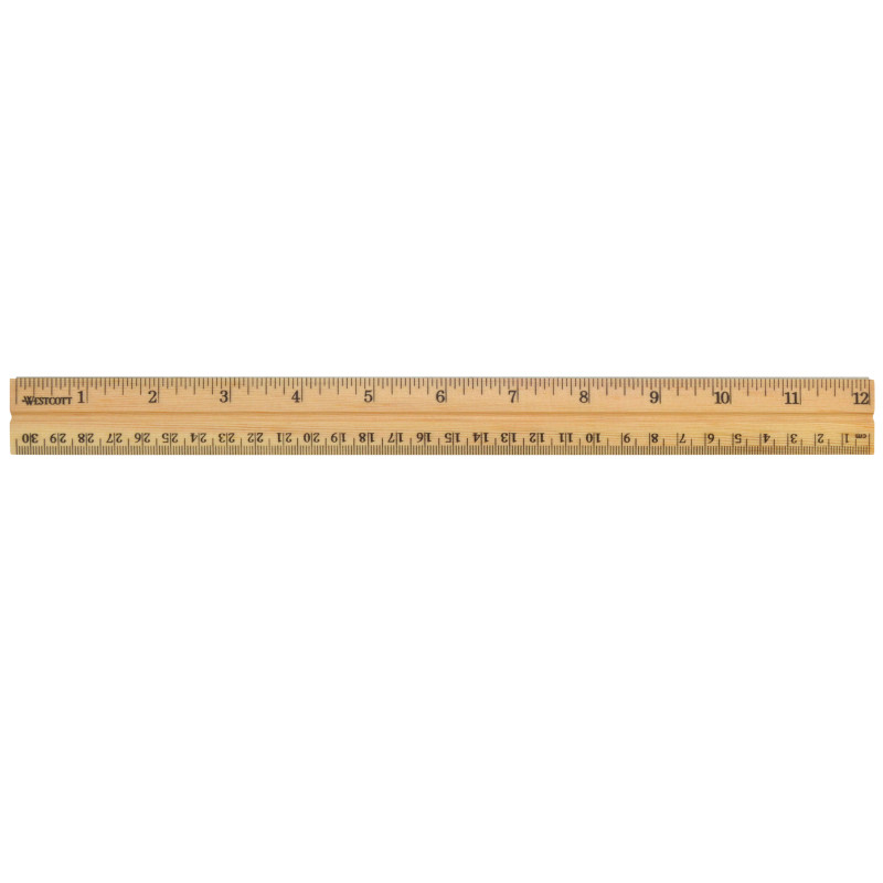 School Wood Ruler, 12''