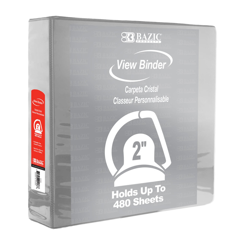 Slant D Ring View Binder with 2 Pockets, 2'', Gray