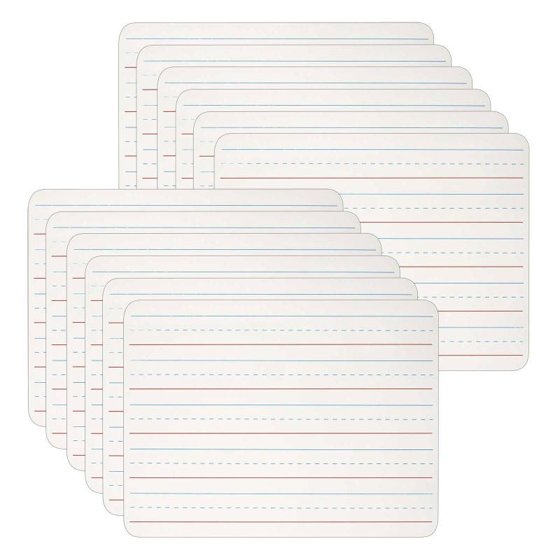 Dry Erase Lap Board, 1-Sided Lined, 9'' x 12'', Pack of 12