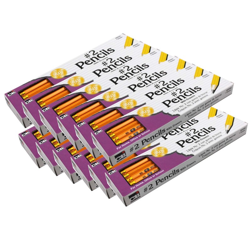 N. Pencil with Eraser, Unsharpened, 12 Per Pack, 12 Packs