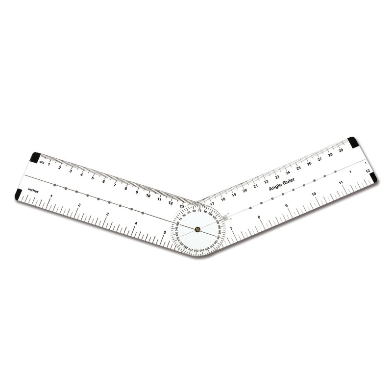 Angle Measurement Ruler - Measure Angles to 360 Degrees and Lines to 12''
