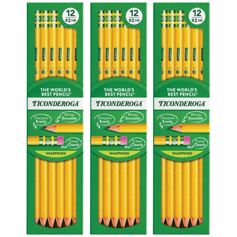 N. Pencils, Pre-Sharpened, 12 Per Pack, 3 Packs