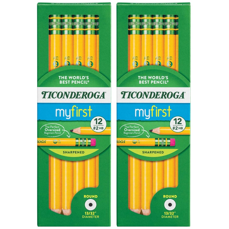 My First Primary Size N. Pencils with Eraser, 12 Per Box, 2 Boxes