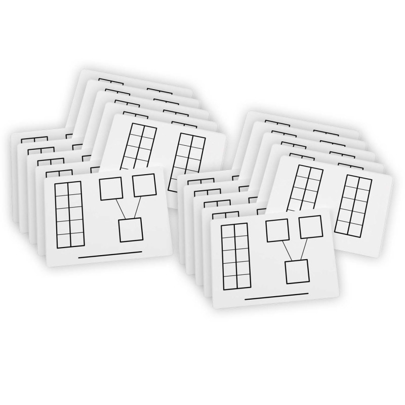 Write-On/Wipe-Off Ten-Frame Mats, Set of 10, 2 Sets