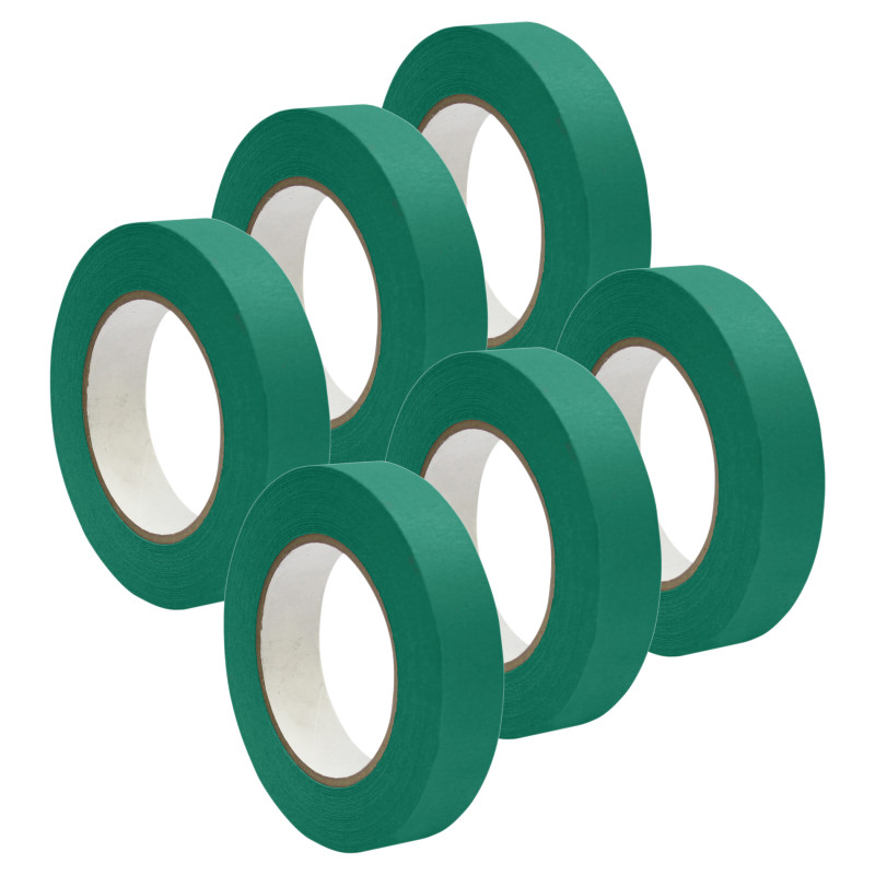 Premium Grade Masking Tape, 1'' x 55 yds, Green, 6 Rolls