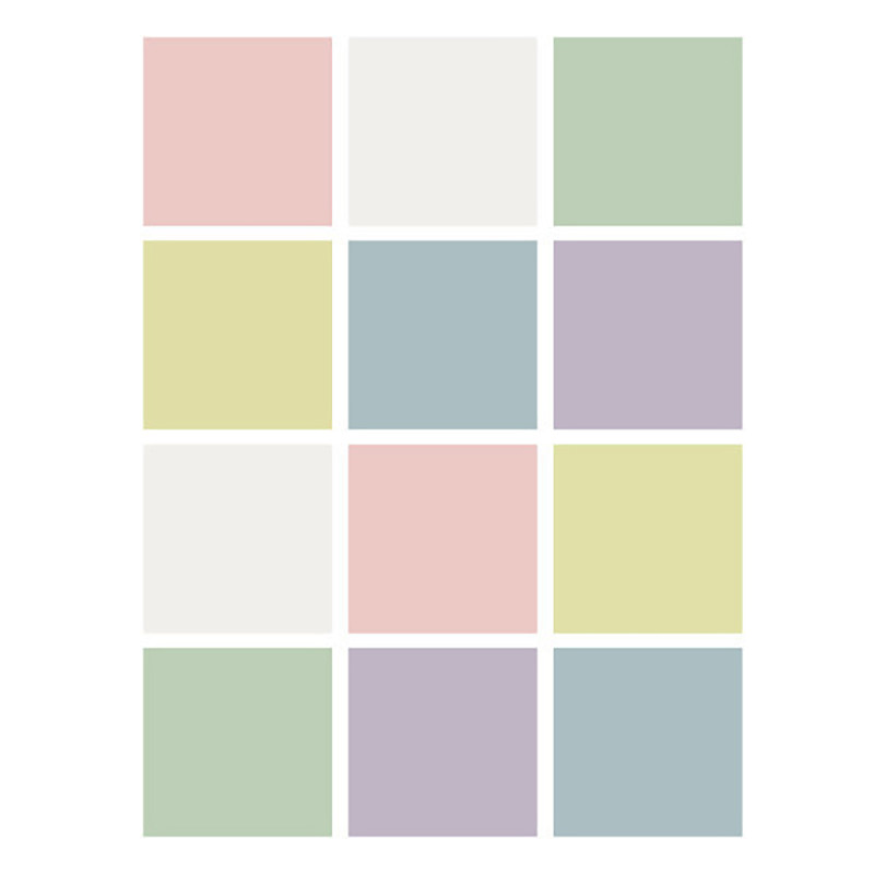 Dry Erase Stickables with Dry Erase Marker, Pastel Assorted, 3'' x 3'', 12 Per Pack, 4 Packs