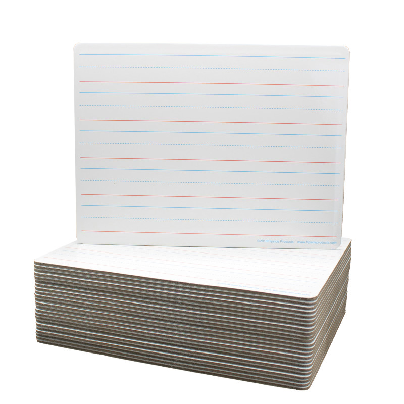 Two-Sided Magnetic Dry Erase Board, 9'' x 12'', Ruled, Pack of 24