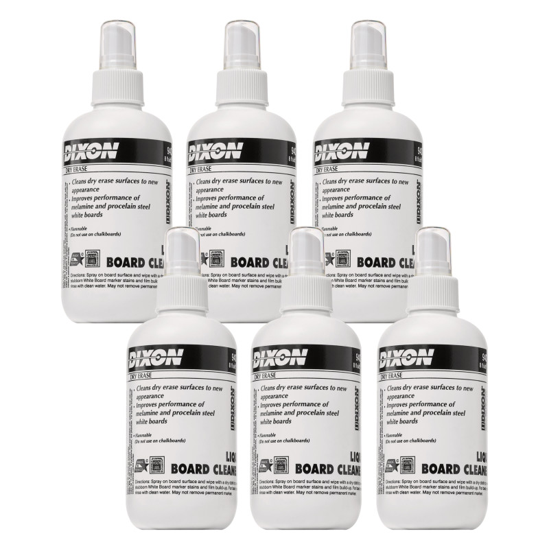 Dry Erase Board Cleaner, Spray Bottle, 8 o., Pack of 6