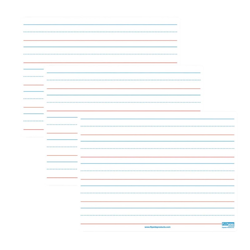 Magnetic Dry Erase Board, Two-Sided Ruled/Blank, 9'' x 12'', Pack of 3