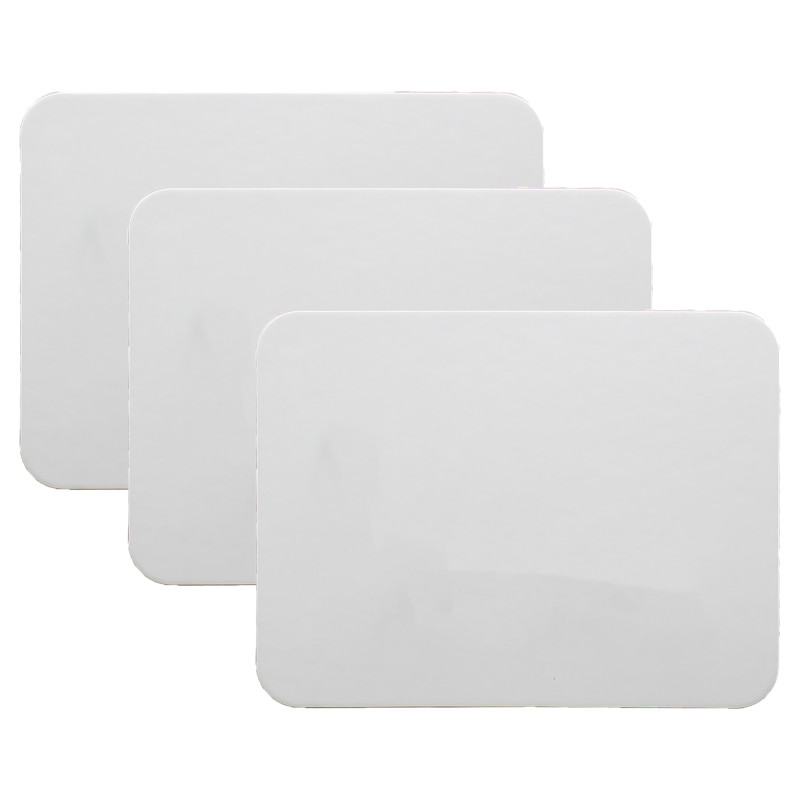 Magnetic Dry Erase Board, Two-Sided Blank/Blank, 9'' x 12'', Pack of 3