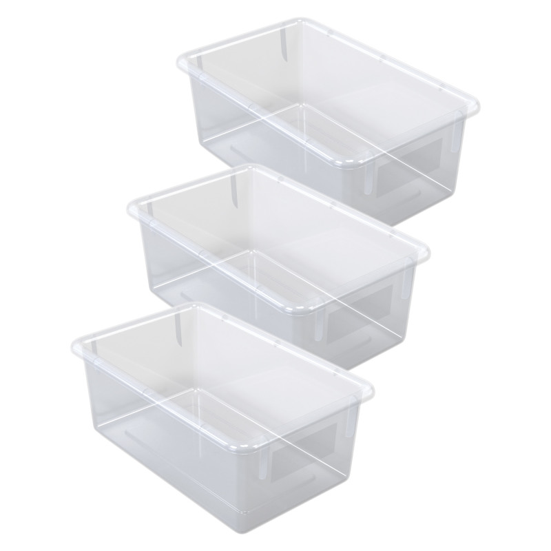 Cubbie Tray, Clear, Pack of 3