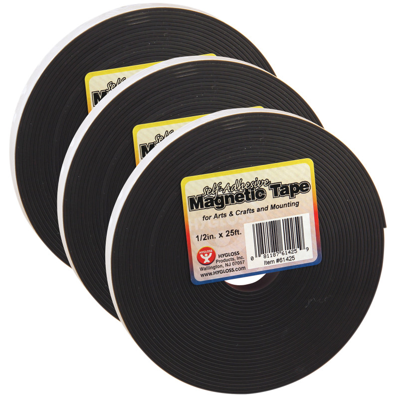 Magnetic Strips, .5'' x 300'' Per Roll, 3 Rolls