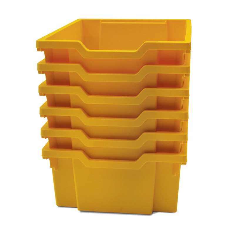 Deep F2 Tray, Sunshine Yellow, 1.3'' x 1.8'' x .9'', Heavy Duty School, Industrial & Utility Bins, Pack of 6
