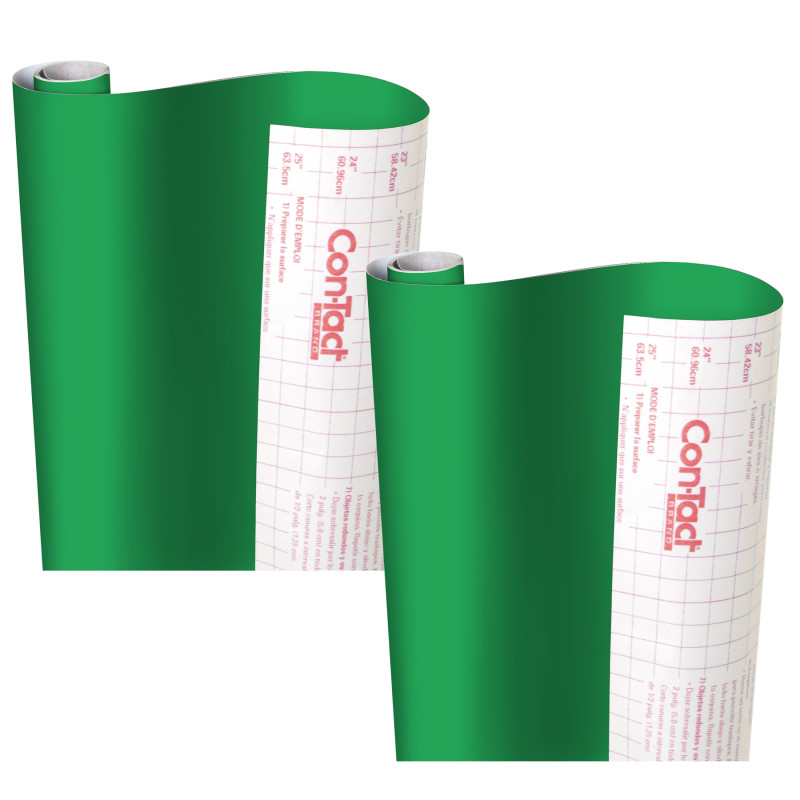 Creative Covering Adhesive Covering, Green, 18'' x 16 ft, 2 Rolls