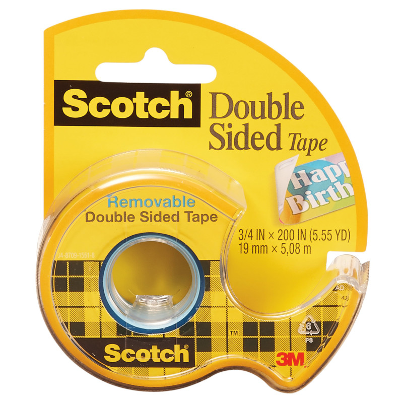 Removable Double Sided Tape, 3/4'' x 200''
