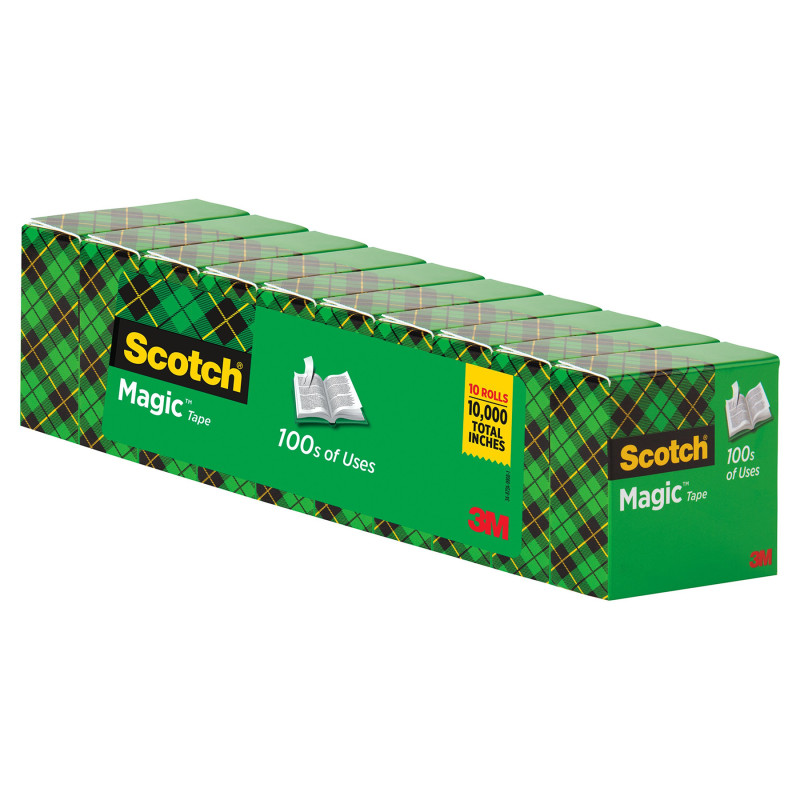 Magic Tape Refill Rolls, 3/4'' x 1000'', Pack of 10